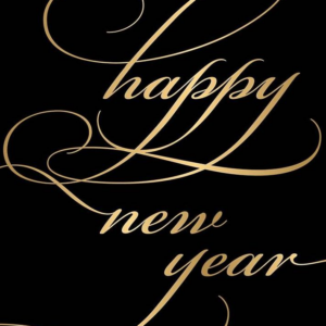 Classic Flourish Foil Script New Year Card