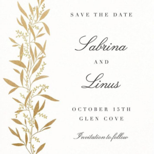 Untamed Grace Gold Save the Date Card