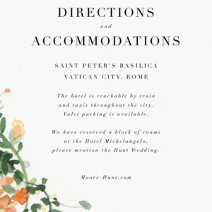 Watercolor Garland Information Card