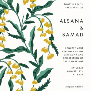 619428410.png Golden Lily of the Valley Wedding Invitation