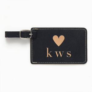 619428428.png Monogram Heart Black Luggage Tag
