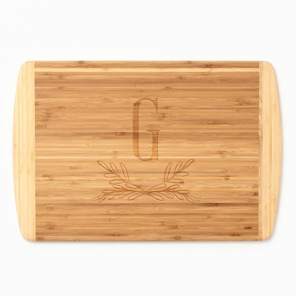Oval Crest Monogram Two-Tone Cutting Board