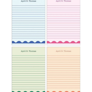 Bright Scallops Personalized Notepad Set