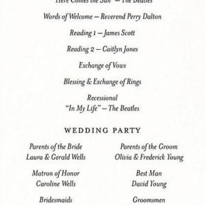 Black and White Floral Program