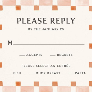 Organic Check Orange Response Card