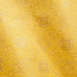 Gold Damask on Yellow Handmade Paper