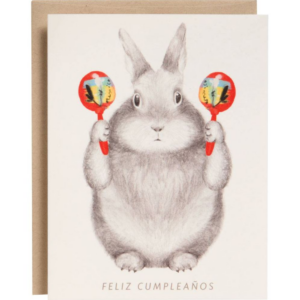 Bunny with Maracas Birthday Card
