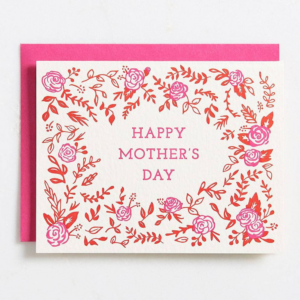 Floral Frame Letterpress Mother's Day Card