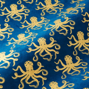 619434818.png Gold Octopus on Navy Handmade Paper