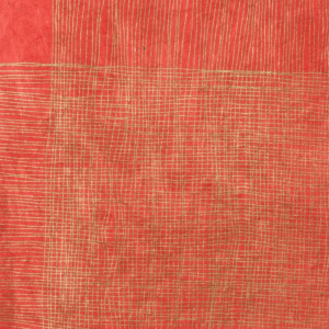 Lokta Gold Crossed Lines on Red Handmade Paper