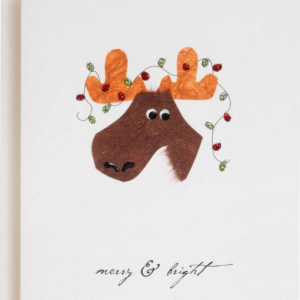 Handcrafted Moose With Lights Holiday Card