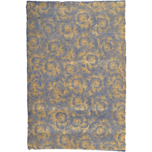 619438740.png Gold Stripe Floral on Slate Handmade Paper