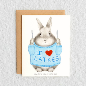 619438857.png Hanukkah Bunny Greeting Card