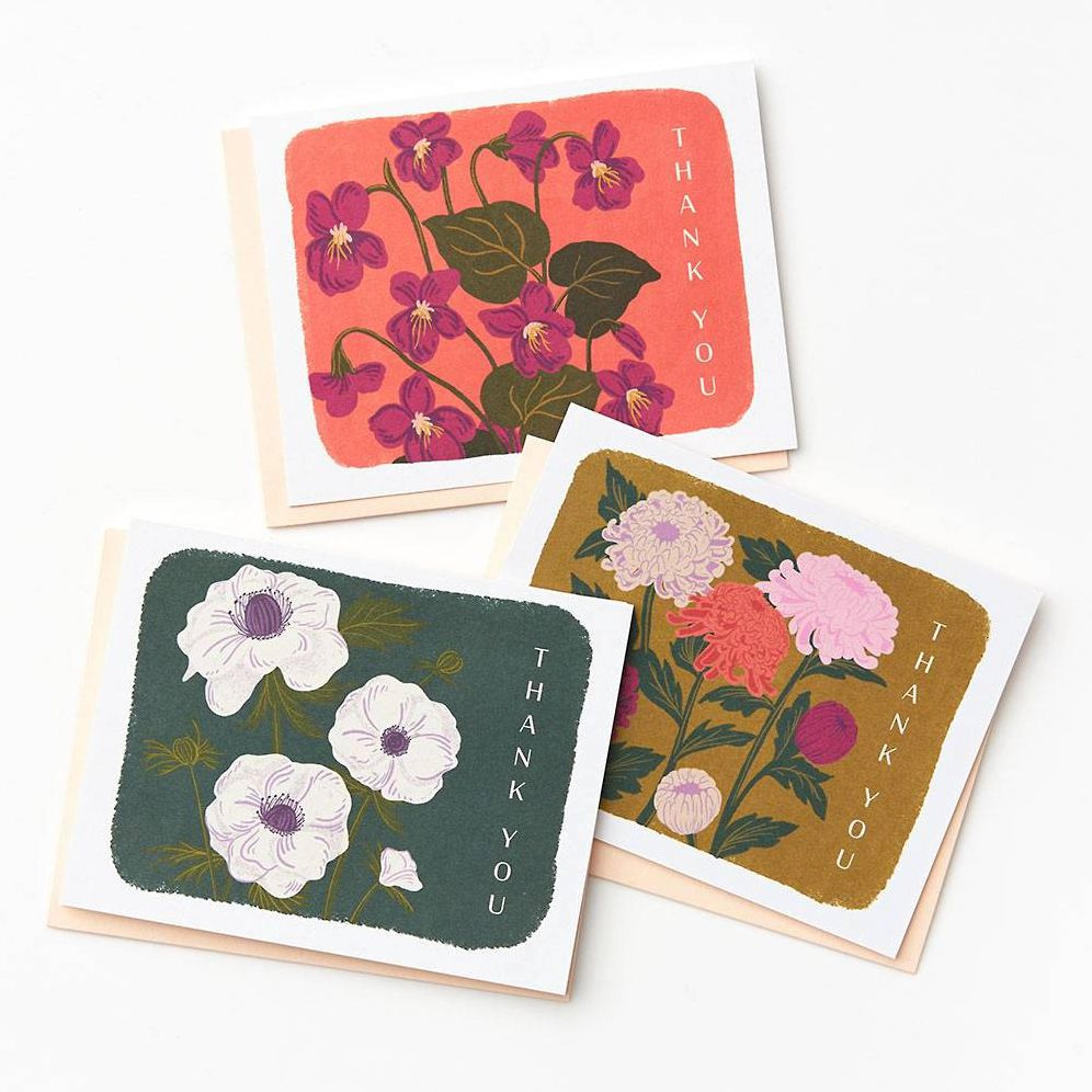 Painted Florals Thank You Card Set