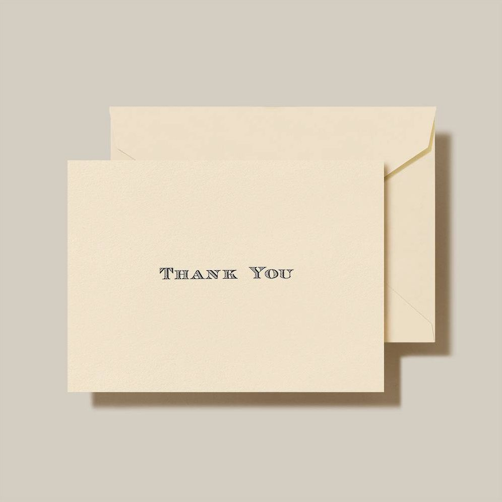 Engraved Black Thank You Card Set