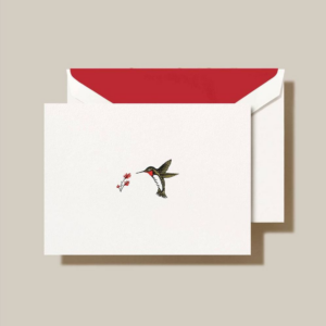 Engraved Hummingbird Stationery Set