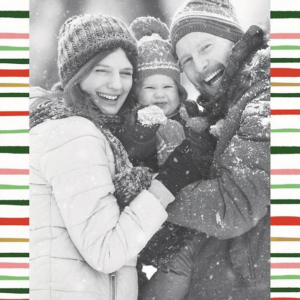 Holiday Stripes Vertical Photo Card