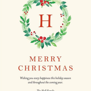 619445286.png Winter Greenery Monogram Holiday Card