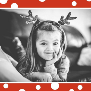 White Red Dots Horizontal Photo Card