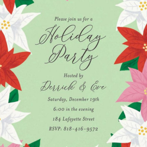 Poinsettia Frame Party Invitation