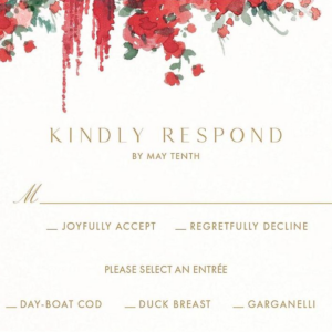 Cascading Florals Response Card