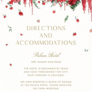 Cascading Florals Information Card