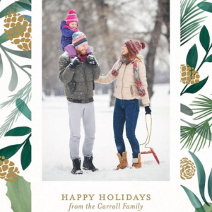 Pinecone Greenery Photo Card