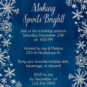 619445410.png Painted Snowflakes Holiday Party Invitation