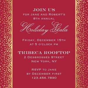 Champagne Border Holiday Party Invitation