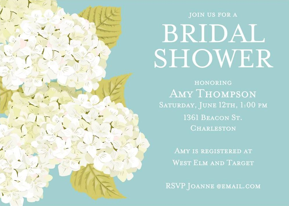 Hydrangea Bridal Shower Invitation
