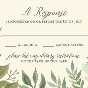 Watercolor Garden Wedding Response Card