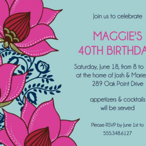 Lotus Flower Party Invitation