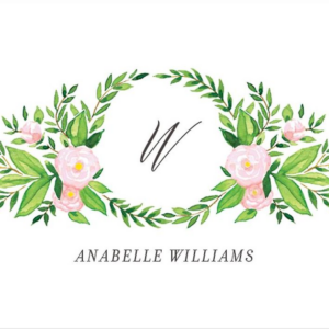 Pink Rose Monogram Stationery