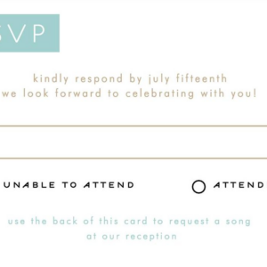 Deco Wedding Response Card