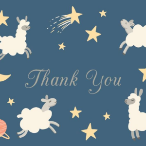 Space Lambs Baby Thank You Notes
