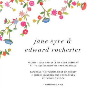 Stitched Floral II Wedding Invitation