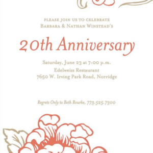 Cottage Bloom Anniversary Invitation