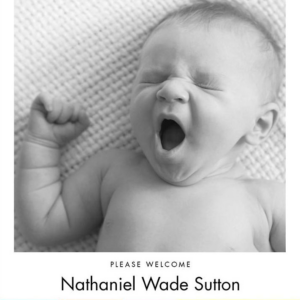 Abstract Border Birth Announcement