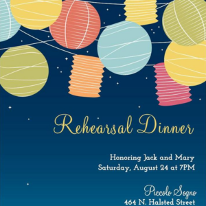 Lanterns Rehearsal Dinner Invitation