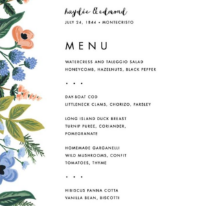 August Herbarium Menu