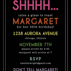 Shhhhh Birthday Party Invitation