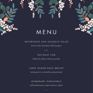 Mandarin Grove Menu
