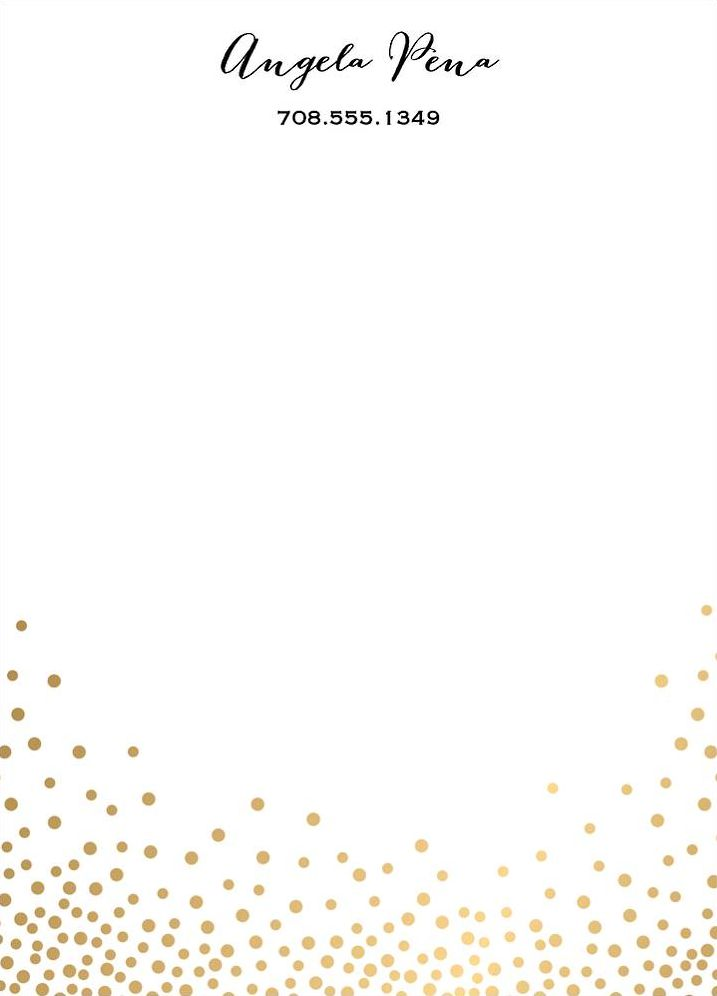 Foil Stamped Champagne A6 Stationery