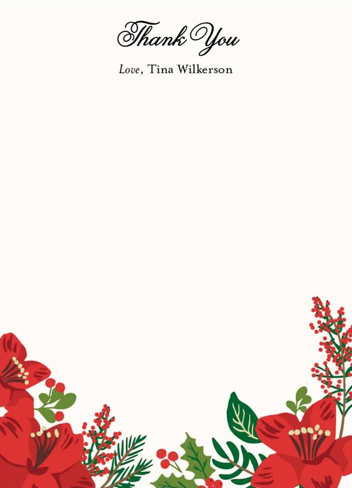 Holiday Floral Stationery