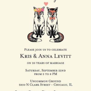 Mr. & Mrs. Fox Anniversary Party Invitation