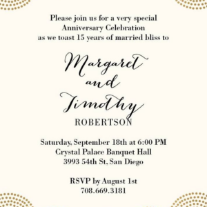 Scallop Dots Anniversary Party Invitation