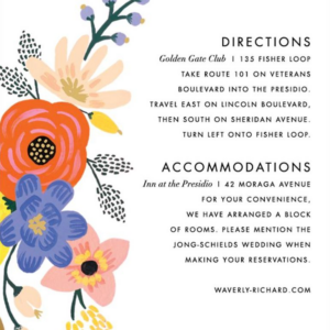 Vivid Florals Information Card