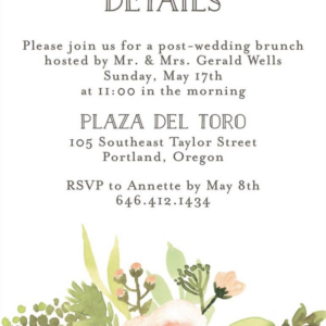 Painted Floral Information Card