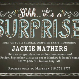 Chalk Surprise Party Invitation