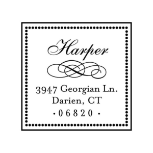 619446931.png Square Pearl Border Custom Stamp Set